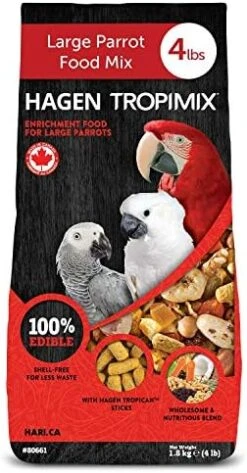 Hari Tropimix Bird Food, Hagen Large Parrot Food With Seeds, Fruit, Nuts, Vegetables, Grains, And Legumes, Enrichment Food, 4 Lb Bag -Zoo Shop 512mNkaYmuL. AC