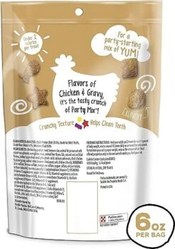 Purina Friskies Party Mix Cat Treats, Gravy-Licious Crunch With Chicken & Gravy Flavors, Crunchy Cat Treats For Adult Cats, 6 Ounce Resealable Pouch (8) -Zoo Shop 512oDWpyRXL