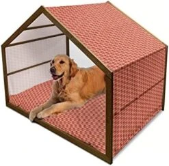 Ambesonne Vineyard Wooden Pet House, Fruit Patterned Juicy Organic Yummy Food Cottage Life Design, Indoor & Outdoor Portable Dog Kennel With Pillow And Cover, Large, Purple Green -Zoo Shop 512w74IiCFL. AC