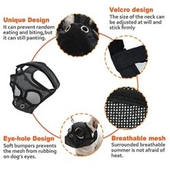 CILKUS Short Snout Dog Muzzles - Bulldog Muzzle Adjustable Breathable Mesh Dog Muzzle Can Stick Out Tongue And Drink Water Anti-Biting And Training Dog XL (19.6"-20.4"), Black -Zoo Shop 51300D5aEzS