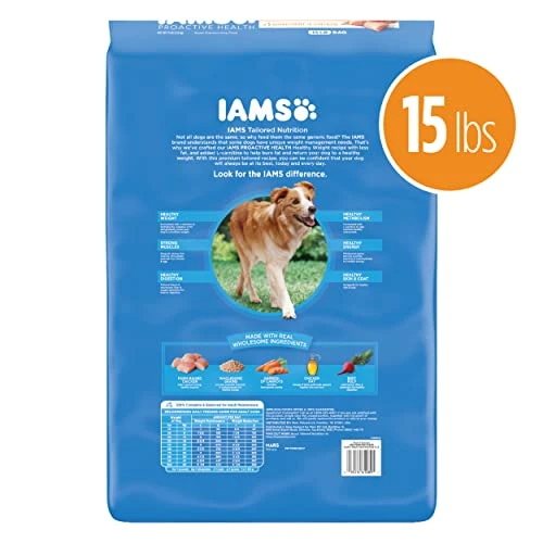 IAMS Adult Healthy Weight Control Dry Dog Food With Real Chicken, 15 Lb. Bag 4 IAMS Adult Healthy Weight Control Dry Dog Food With Real Chicken, 15 Lb. Bag - Image 2