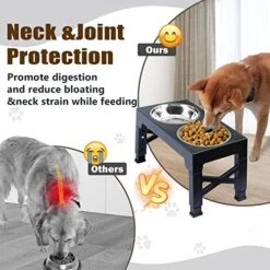 SEWIU Elevated Dog Bowls With 𝐒𝐥𝐨𝐰 𝐅𝐞𝐞𝐝𝐞𝐫,Raised Dog Bowls Stand Adjustable Height With Stainless Steel Dog Food Bowls,Dog Bowls For Small Medium Large Dogs.(Grey) 12 SEWIU Elevated Dog Bowls With 𝐒𝐥𝐨𝐰 𝐅𝐞𝐞𝐝𝐞𝐫,Raised Dog Bowls Stand Adjustable Height With Stainless Steel Dog Food Bowls,Dog Bowls For Small Medium Large Dogs.(Grey) -Zoo Shop 513STQxJ58L