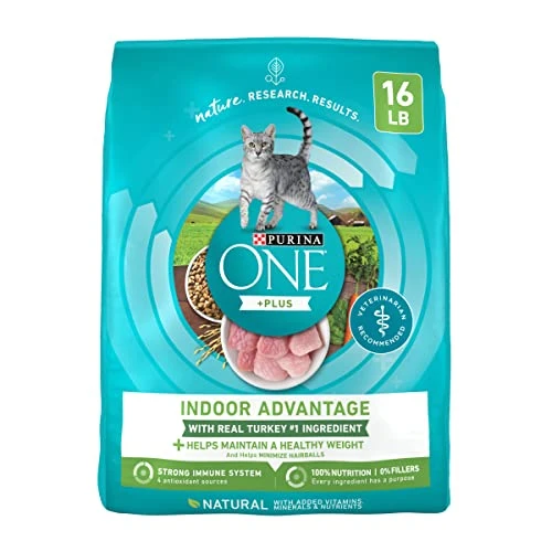 Purina ONE Natural, Low Fat, Weight Control, Indoor Dry Cat Food, +Plus Indoor Advantage - 16 Lb. Bag 3 Purina ONE Natural, Low Fat, Weight Control, Indoor Dry Cat Food, +Plus Indoor Advantage - 16 Lb. Bag