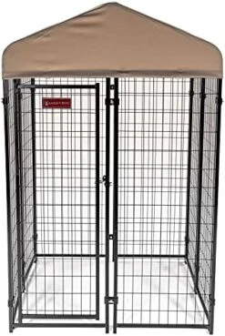 Lucky Dog 60544 Uptown Spacious 4' X 4' X 6' Heavy Duty Welded Wire Outdoor Dog Kennel With Water Resistant Cover, Black 22 Lucky Dog 60544 Uptown Spacious 4' X 4' X 6' Heavy Duty Welded Wire Outdoor Dog Kennel With Water Resistant Cover, Black -Zoo Shop 513ZHqPKe3L. AC