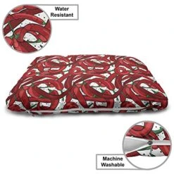 Ambesonne Peppers Pet Bed, Pattern Of Chili Peppers With Dotted Background Vegan Spicy Food Theme, Chew Resistant Pad For Dogs And Cats Cushion With Removable Cover, 24" X 39", Vermilion Ruby Green 9 Ambesonne Peppers Pet Bed, Pattern Of Chili Peppers With Dotted Background Vegan Spicy Food Theme, Chew Resistant Pad For Dogs And Cats Cushion With Removable Cover, 24" X 39", Vermilion Ruby Green -Zoo Shop 513b5pz4YmL