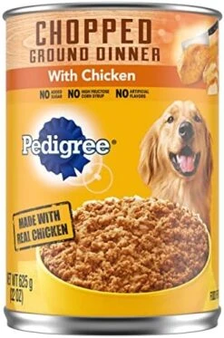 PEDIGREE CHOPPED GROUND DINNER Adult Canned Soft Wet Dog Food, Chicken & Rice Dinner, 13.2 Oz. Cans (Pack Of 12) -Zoo Shop 513dkFtCbJL. AC