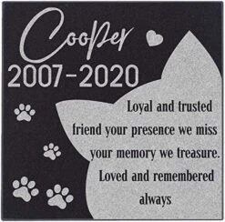 Personalized Pet Memorial Stone - Granite Dog Grave Marker | 6x6 |Sympathy Poem, Loss Of Dog Gift, Indoor - Outdoor Tombstone Headstone - Cat Grave Marker W/Pet Name #S10 -Zoo Shop 513j3Pa6v7L. AC 1
