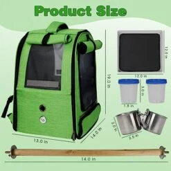HUMLANJ Large Bird Carrier Backpack, Portable Bird Carrier Travel Cage, Outdoor Breathable Pet Bird Carrier Travel Bag With Standing Perch And Tray For Medium To Large Birds, Parrots -Zoo Shop 513mog4ThKL