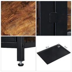 37.4in Heavy Duty Wooden Large Furniture Dog Crate Indoor End Side Table With 3 Doors, Decorative Furniture Stylish Dog Kennel Cage Inside 37.4" L X 22" W X 25.6" H -Zoo Shop 513ttJfGUUL