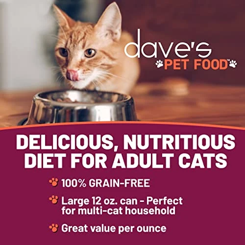 Dave's Pet Food Grain Free Wet Cat Food (Chicken), Made In USA Naturally Healthy Canned Cat Food, Added Vitamins & Minerals, Wheat & Gluten-Free, 12.5 Oz (Case Of 12) 4 Dave's Pet Food Grain Free Wet Cat Food (Chicken), Made In USA Naturally Healthy Canned Cat Food, Added Vitamins & Minerals, Wheat & Gluten-Free, 12.5 Oz (Case Of 12) - Image 2