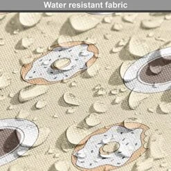 Ambesonne Food Dog Crate Cover, Pastel Tone Design Of Coffee Cups And Bitten Donuts Illustration, Easy To Use Pet Kennel Cover For Small Dogs Puppies Kittens, 18 Inch, Champagne Cocoa -Zoo Shop 5142yj6VzOL