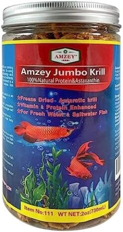 Amzey Freeze Jumbo Krill 3 Oz, Dired Jumbo Shrimp Provide Essential Omega-3, Vitamin Enhancement. Super Food For Pets, Cat Food, Dog Food, Fresh And Salt Water Fish -Zoo Shop 514IPWx JSL. AC