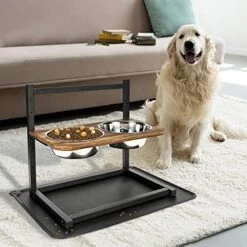 Emfogo Dog Bowls Elevated Dog Bowls For Large Dogs 3 Heights5in 9in 13in Dog Food Bowls Dog Bowl Stand Raised Dog Bowls For Large Dogs 16.5x16 Inch -Zoo Shop 514MtazIxkL