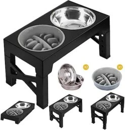 SEWIU Elevated Dog Bowls With 𝐒𝐥𝐨𝐰 𝐅𝐞𝐞𝐝𝐞𝐫,Raised Dog Bowls Stand Adjustable Height With Stainless Steel Dog Food Bowls,Dog Bowls For Small Medium Large Dogs.(Grey) 16 SEWIU Elevated Dog Bowls With 𝐒𝐥𝐨𝐰 𝐅𝐞𝐞𝐝𝐞𝐫,Raised Dog Bowls Stand Adjustable Height With Stainless Steel Dog Food Bowls,Dog Bowls For Small Medium Large Dogs.(Grey) -Zoo Shop 514MzomTL4L. AC