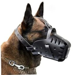 Pet Muzzles, Leather Made, Medium And Large Size Dogs, German Shepherd Doberman, Anti Bite Masks Dog Training, ​Defense Muzzles, Service Training Adjustable Breathable,Large -Zoo Shop 514SnOaXTkL