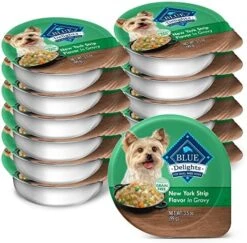 Blue Buffalo Delights Natural Adult Small Breed Wet Dog Food Cup, Roasted Chicken Flavor In Hearty Gravy 3.5-oz (Pack Of 12) -Zoo Shop 514Th15fioL. AC