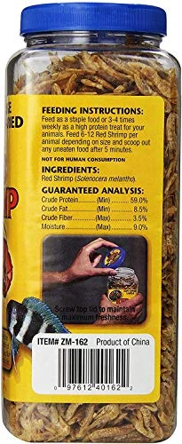 Zoo Med Large Sun-Dried Red Shrimp 5 Oz - Pack Of 10