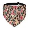 GENERIC Vintage Flower Mix Leopard Pattern Pet Bandana Collar - Scarf Collar - Art Dog Bandana Minimal Head Cicumference -Zoo Shop 514icwUicUL