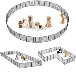 Meagkka Dog Fence 8 Panels Dog Pen Outdoor Dog Fence Exercise Pen 24 Inch Height Pet Play Yard Gate With Doors For Large/Medium/Small Dogs, Pet Playpen For RV, Camping, Yard -Zoo Shop 514qbDF9mGL. AC 1