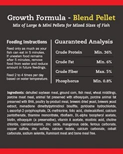 Blue Ridge Fish Food [2LB], Mini And 3/16" Floating Pellet, Koi And Goldfish Growth Formula Blend -Zoo Shop 515Bzc00LaL