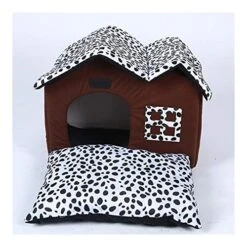 YangYan Pet Supplies Doghouse Double Top Spot House Removable And Washable Pet House Dog Mat Semi-Closed Nest Wholesale (Color : Dark Brown, Size : 55cm 40cm 42cm) -Zoo Shop 515LmmqBLPL