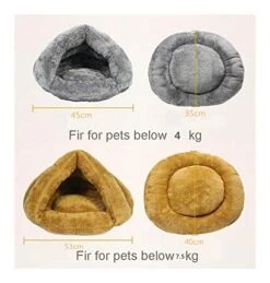 YangYan Soft Pet Bed Cats Dogs Bed House Winter Warm Sleeping Cats Nest Plush Puppy Cushion Mat Portable Pet Cat Supplies Bed For Cats (Color : Brown, Size : 50x40cm) -Zoo Shop 515PGMlMlCL