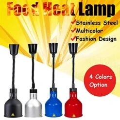 Pet Heating Pad 250W Electric Heat Lamp Food Retractable Cord Ceiling Pendent Lighting Restaurant Kitchen Buffet Food Heat Warming Hanging Lamp Reptile & Amphibian Habitat ( Body Color : Silver ) -Zoo Shop 515RTCKefRL