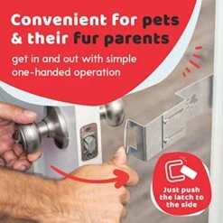 TheDoorLatch Steel Cat Door Strap And Latch, Sturdy Door Holder For Keeping Dogs And Kids Out Of Rooms, Litter Boxes, And Food, Steel Silver Color Cat Door Latch 14 TheDoorLatch Steel Cat Door Strap And Latch, Sturdy Door Holder For Keeping Dogs And Kids Out Of Rooms, Litter Boxes, And Food, Steel Silver Color Cat Door Latch -Zoo Shop 515Ud5nNtpL