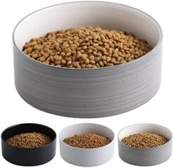 Addogyy Black Elevated/Raised Dog Bowl Ceramic With Wood Stand For Medium Large Breed,Dog Food Water Dish Heavy Wighted, Non Slip Modern Cute Porcelain Pet Bowl Extra Large -Zoo Shop 515gcyEVSCL. AC