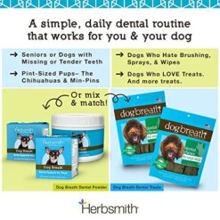 Herbsmith Dog Breath - Dog Dental Care Solution - Natural Dog Breath Freshener That Tackles Tartar - Dental Powder For Dogs - 500g Powder -Zoo Shop 515hcdDKS3L