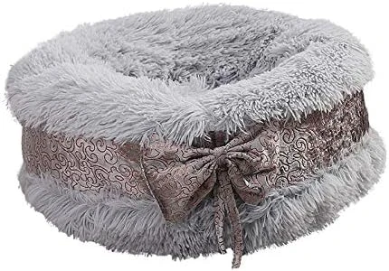 Watonic Dog Bed Cat Bed Comfortable Plush Kennel Dogs Pet Litter Deep Sleep Cat Litter Sleeping Bed Bow Lace Noble Elegant Wedding (Gray,15.76inch) 4 Watonic Dog Bed Cat Bed Comfortable Plush Kennel Dogs Pet Litter Deep Sleep Cat Litter Sleeping Bed Bow Lace Noble Elegant Wedding (Gray,15.76inch) - Image 2