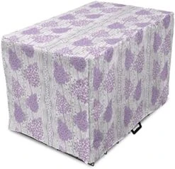 Ambesonne Dessert Dog Crate Cover, Cherry Ice Cream Patterns Summer Foods Frozen Fruits Delicious Art, Easy To Use Pet Kennel Cover For Small Dogs Puppies Kittens, 22 Inch, Lavender Pale Fuchsia -Zoo Shop 515lI2NM6AL. AC