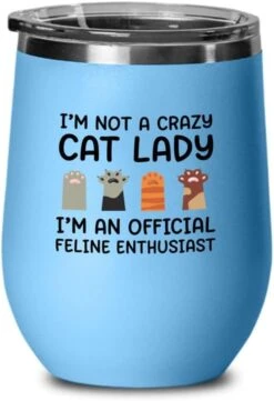 Flairy Land Cat Lady Black Wine Tumbler 12oz - Passionate About Cats -Cat Funny Gifts Cat Mom Cat Grandma Pet Paw Kitten Whiskers Cat Lovers Feline Cat Person Cat Rescuer -Zoo Shop 515miCNIfrL. AC