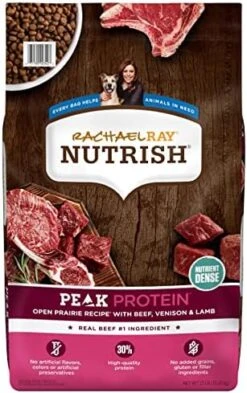 Rachael Ray Nutrish PEAK Natural Dry Dog Food, Open Prairie Recipe With Beef, Venison & Lamb, 4 Pound Bag, Grain Free (Packaging May Vary) -Zoo Shop 515myWI5MwL. AC