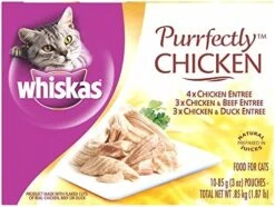 WHISKAS PURRFECTLY Chicken Wet Cat Food Chicken Entree Flavor 3 Ounces (Pack Of 24) -Zoo Shop 515n0hV916L. AC
