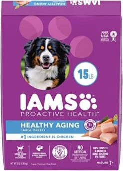 IAMS Healthy Aging Adult Large Breed Dry Dog Food For Mature And Senior Dogs With Real Chicken, 15 Lb. Bag -Zoo Shop 515uaKL9Y4L. AC 2