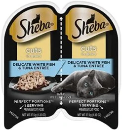 SHEBA PERFECT PORTIONS Paté Adult Wet Cat Food Trays (24 Count, 48 Servings), Delicate Salmon Entrée, Easy Peel Twin-Pack Trays -Zoo Shop 5162uqv8psL. AC