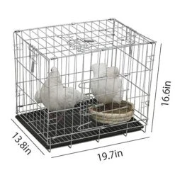 Kelendle Pigeon Cage Rabbit Cage Small Animal Cage Pet Habitat Wire Pet Home Frame Bunny House With Food Dish Tray Accessories For Medium Bird Parrot Chicken Duck Cat (19.7x13.8x16.6 Inches) 15 Kelendle Pigeon Cage Rabbit Cage Small Animal Cage Pet Habitat Wire Pet Home Frame Bunny House With Food Dish Tray Accessories For Medium Bird Parrot Chicken Duck Cat (19.7x13.8x16.6 Inches) -Zoo Shop 5163kYlORFL