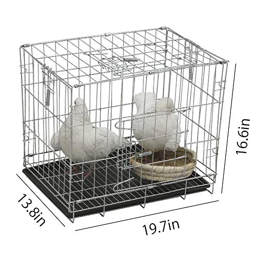 Kelendle Pigeon Cage Rabbit Cage Small Animal Cage Pet Habitat Wire Pet Home Frame Bunny House With Food Dish Tray Accessories For Medium Bird Parrot Chicken Duck Cat (19.7x13.8x16.6 Inches) 7 Kelendle Pigeon Cage Rabbit Cage Small Animal Cage Pet Habitat Wire Pet Home Frame Bunny House With Food Dish Tray Accessories For Medium Bird Parrot Chicken Duck Cat (19.7x13.8x16.6 Inches) - Image 5