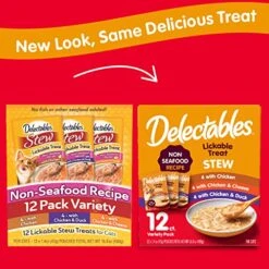 Delectables Non-Seafood Stew Lickable Wet Cat Treats, Variety Pack, 1.4 Ounce (Pack Of 12) -Zoo Shop 5165DPkAbqL