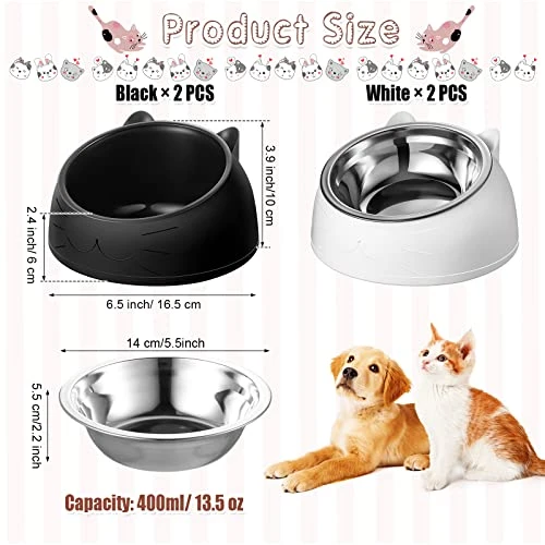 4 Pcs Raised Cat Food Bowls Stainless Steel Cat Bowl Tilted 15° Elevated Cat Bowls Non Spill Kitten Puppy Food Bowl Slanted Dog Bowl Elevated Dish For Pets Dog Feeder Feeding Bowl For Cat (13.53oz) 4 4 Pcs Raised Cat Food Bowls Stainless Steel Cat Bowl Tilted 15° Elevated Cat Bowls Non Spill Kitten Puppy Food Bowl Slanted Dog Bowl Elevated Dish For Pets Dog Feeder Feeding Bowl For Cat (13.53oz) - Image 2
