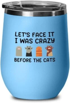 Cat Owner Pink Wine Tumbler 12oz - Dedicated Feline - Cat Women Fun Cat Parents Stuff Lady Paws Pet Dad Gifts -Zoo Shop 5166jFPOiwL. AC