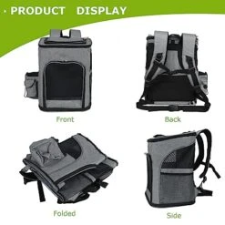 AbleHope Pet Backpack For Small Dogs And Cats With Breathable Mesh And Adjustable Straps Cat Backpack Carrier For Hiking, Travel, And Daily Outings -Zoo Shop 516B0PIhVzL