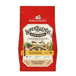 Stella & Chewy's SuperBlends Raw Blend Wholesome Grains Cage-Free Chicken & Duck Recipe With Superfoods, 3.25 Lb. Bag