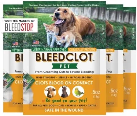 BleedClot Pet FirstAid Blood Clotting Powder | Stop Bleeding On All Animals Guaranteed | Minor Cuts To Arterial Bleeding | From Makers Of BleedStop | Veterinarian + Household Use (1 Pouch, 5 Oz) 7 BleedClot Pet FirstAid Blood Clotting Powder | Stop Bleeding On All Animals Guaranteed | Minor Cuts To Arterial Bleeding | From Makers Of BleedStop | Veterinarian + Household Use (1 Pouch, 5 Oz) - Image 5