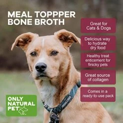 Only Natural Bone Broth For Dogs & Cats - Hydrating Food Topper & Gravy - Add Flavor & Nutrition To Dehydrated Food - Ideal Treat For Picky Eaters - Liquid Pouch Seasoning Salmon 2-Pack 8.45 Oz Each -Zoo Shop 516hEZVJE7L