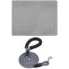 Gorilla Grip Honeycomb Cat Mat And Dog Leash, Trapping Kitty Mats In Size 30x24 Inch Water Resistant, Heavy Duty Dog Leash In 4 Feet X 1/2 Inch Metal Clip, Both In Gray, 2 Item Bundle -Zoo Shop 516hoNZ5QQL