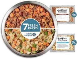 JustFoodForDogs Frozen Fresh Human Grade Dog Food, Sampler Variety Pack, (18 Oz - 7 Pack) -Zoo Shop 516iDoE6M6L. AC