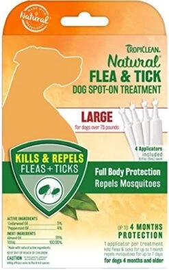 TropiClean Natural Flea & Tick Spot On Treatment For Medium Dogs 35 To 75 Lbs. 17 TropiClean Natural Flea & Tick Spot On Treatment For Medium Dogs 35 To 75 Lbs. -Zoo Shop 516tJzVzTLL. AC