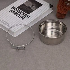 Food Size Cat Coop Dog Stainless Bowl Parrot Dishes Cup Rabbit Steel Cage Small Clamp, Feeding Dogs Cups- Hanging With For Bird Dish Crates M Clamp- Hook Cages Cats, Feeder Cups -Zoo Shop 516u93SN3vL